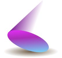 3D illustration of an abstract geometric cone shape